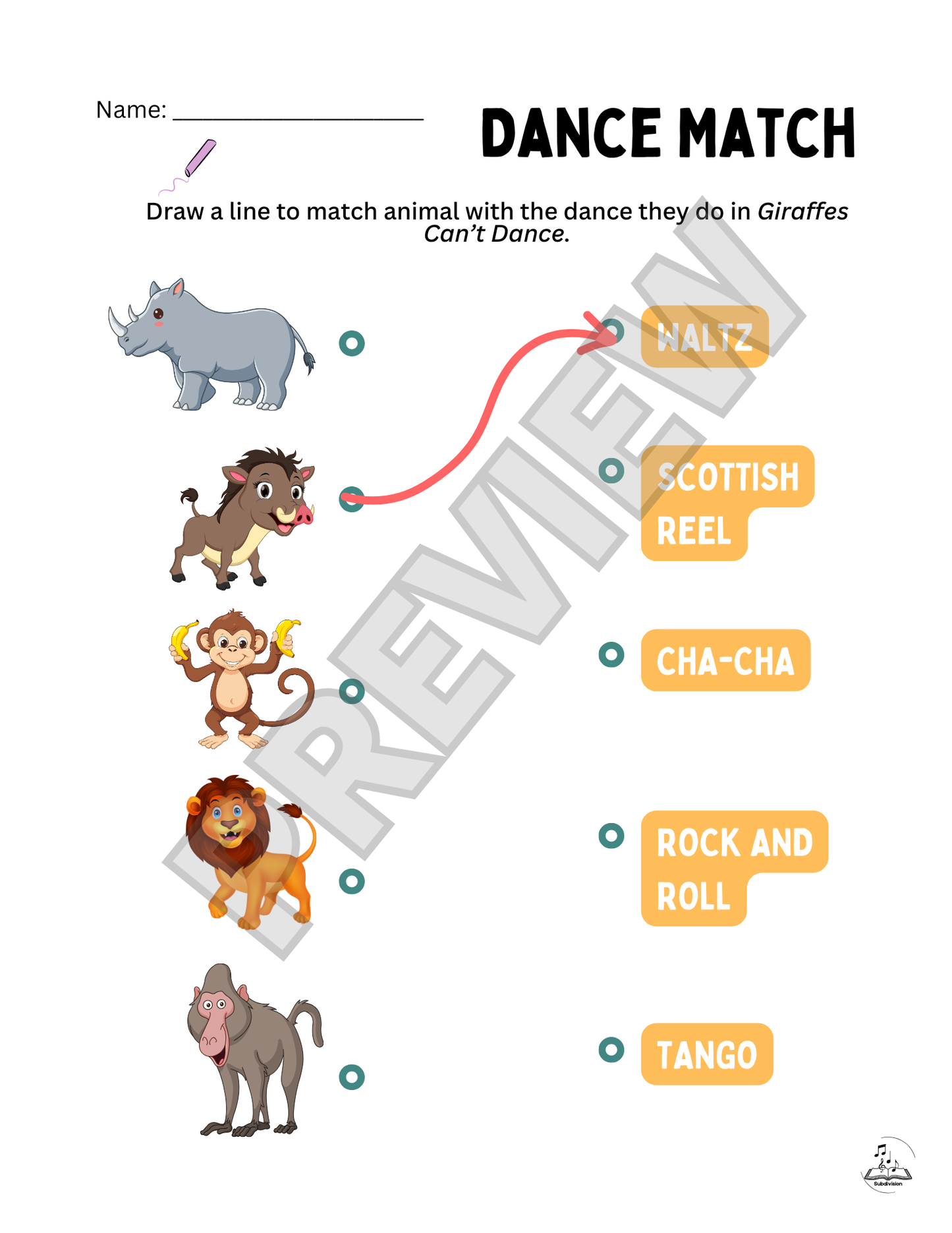 "Giraffes Can't Dance" Substitute Manual